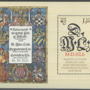 DDR – M BL  73 Martin Luther 500 år II – Reformator, Block **