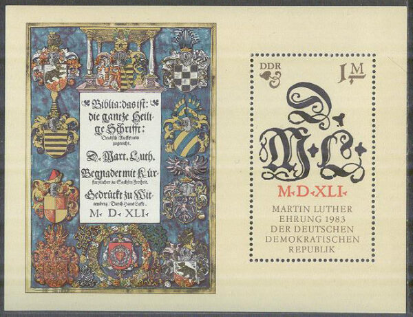 DDR - M BL  73 Martin Luther 500 år II - Reformator, Block **