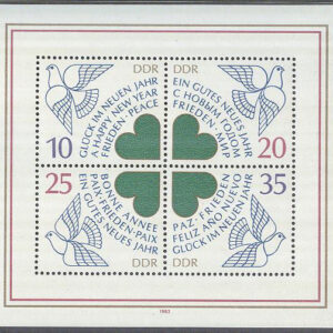 DDR – M BL  75 Nyår 1983 – Fredsduvor, Block **
