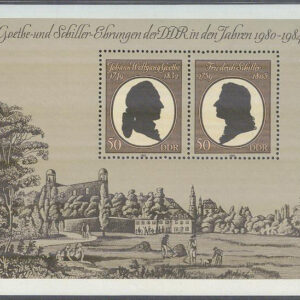DDR – M BL  66 J E von Goethe död i 150 år – F von Schiller 225 år, Block **