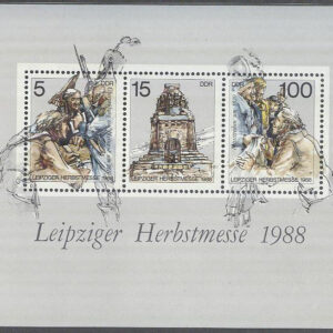 DDR – M BL  95 Höstmässa i Leipzig 1988 – Byggnader, Block stpl