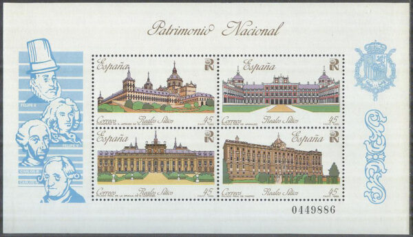 Spanien - M BL  35 Kulturarv I - Kungliga slott bla Aranjuez, Block **