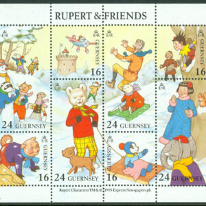 Guernsey – M  590-597 Björnen Rupert och hans vänner, miniark kpl **