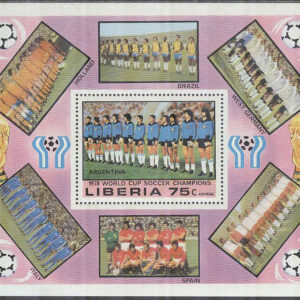 Liberia – M BL  92 A VM i Fotboll i Argentina 1978 – Landslagsbilder, Block **