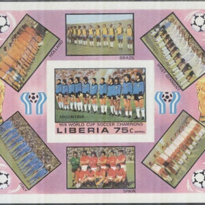 Liberia – M BL  92 B VM i Fotboll i Argentina 1978 – Landslagsbilder, Block **