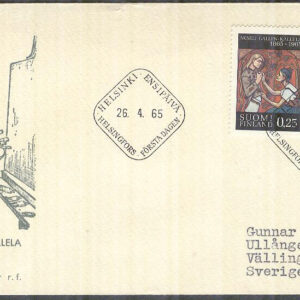 Finland – FDC 1965-04-26 – Akseli Gallen-Kallela, 2 kpl Vinjett 2 Adressat