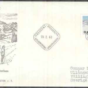 Finland – FDC 1968-02-19 – Vinterturism, 1 kpl Vinjett 2 Adressat