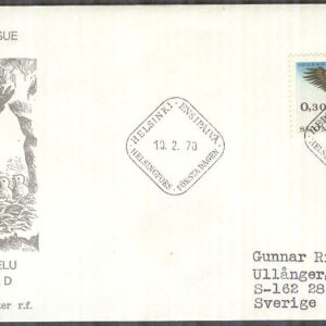 Finland – FDC 1970-02-10 – Naturvård – Kungsörn, 1 kpl Vinjett 3 Adressat