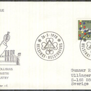 Finland – FDC 1970-03-26 – Kemiska basindustrin, 1 kpl Vinjett 3 Adressat