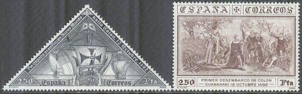 Spanien - M 3062-3063 C Kolumbus & Fartyg - Internat Utställ GRANADA 9 , 2 kpl **