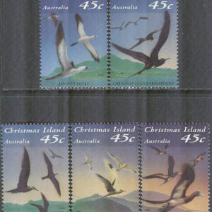 Christmas Island – M  379-383 Havsfåglar bla Brun sula, 5 kpl **