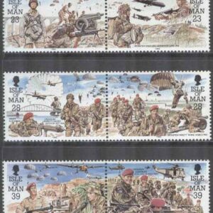 Isle of Man – M  497-502 Fallskärmsjägarregimentet 50 år, 3 st par kpl **