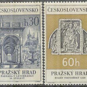 Tjeckoslovakien – M 1617-1618 Prager Burg bla Byggnad, 2 kpl **