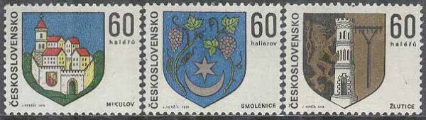 Tjeckoslovakien - M 2144-2146 Stadsvapen IV, bl.a. Smolenice, 3 kpl **