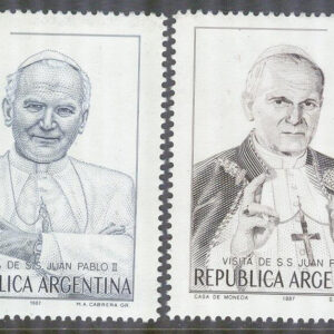 Argentina – M 1856-1857 Besök av påve Johannes Paul II 1987 2 kpl **