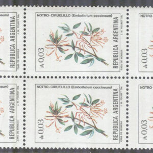 Argentina – M 1682 x6 Blommor – Embothrium coccineum 6 -Block **
