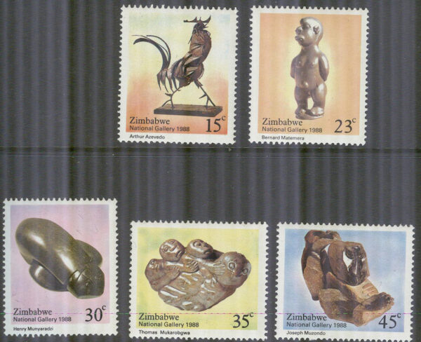 Zimbabwe - M  378-381,383 Nationalgaleriet 30 år - Konst, 5 olika **