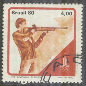Brasilien – M 1776 OS i Moskva 1980  Skytte 4.00 Cr stpl