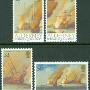 Alderney – M   55-58 Målningar av sjöslaget vid La Hogue, 4 kpl **