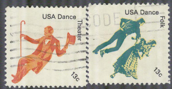 USA - M 1335,1338 Olika danser bla Ballett, 2 olika stpl