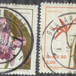 Brasilien – M 1785 -1786 Blommor – Orkidér – Utställning, 2 olika stpl