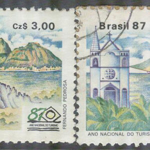 Brasilien – M 2221-2222 Turismåret 1987 bla Papegoja – Segelbåt 2 kpl stpl