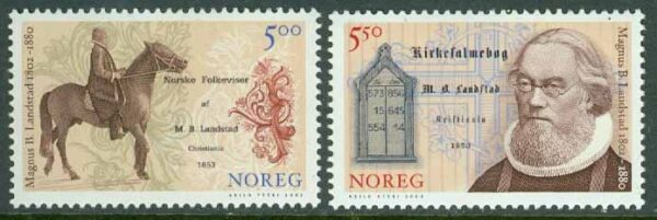 Norge - F 1483-1484 M.B. Landstad 200 år, 2 kpl **