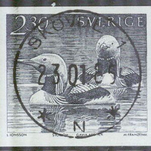 F 1395 Fåglar vid vatten – Storlom,  Lyx SKÖVDE 1 23.01.89