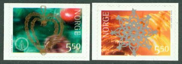 Norge - F 1485-1486 Julprydnader, 2 kpl **