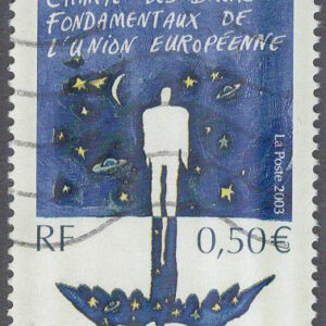 Frankrike – M 3695 Grunden för EU 2 år -konst, 1 kpl stpl