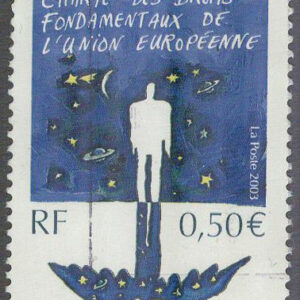 Frankrike – M 3695 Grunden för EU 2 år -konst, 1 kpl stpl