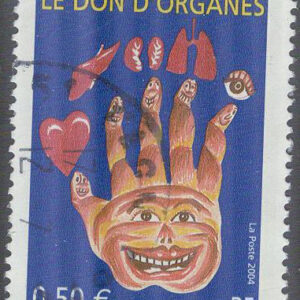 Frankrike – M 3821 Kampanj för organdonation, 1 kpl stpl