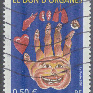 Frankrike – M 3821 Kampanj för organdonation, 1 kpl stpl