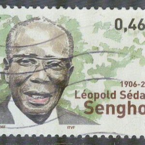 Frankrike – M 3676 Léopold Sédar Senghor död i 1 år – författare, 1 kpl stpl
