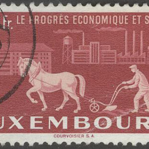Luxemburg – M  481 Europa enas – Jordbruk – Häst som drar plog, 2.50 Fr stpl