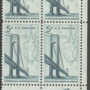 USA – M  873 x 4 Färdigställandet av Verrazano-Narrows bron 1964, 4-Block kpl **