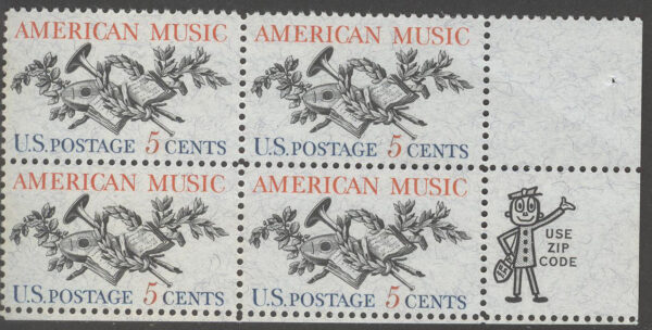 USA - M  867 x 4 Musik - Föreningen för kompositörer 50 år, 4-Block kpl **, veck
