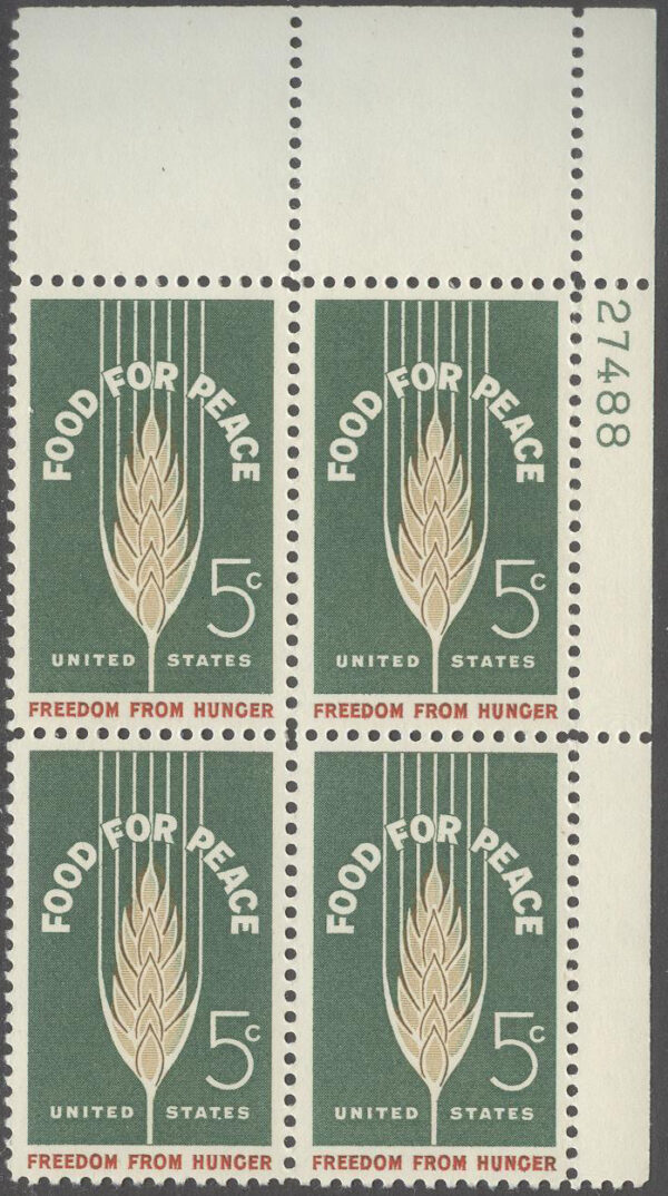USA - M  841 x 4  Världshungerkampanjen 1963,  4-Block kpl **