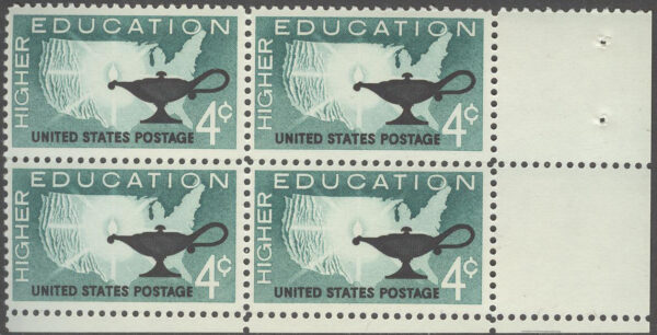 USA - M  835 x 4 Högskoleutbildning - Karta - Oljelampa, 4-Block kpl **