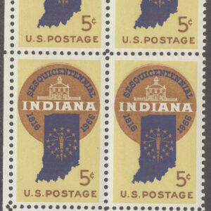 USA – M  899 x 4 Staten Indiana 150 år, 4-Block kpl **