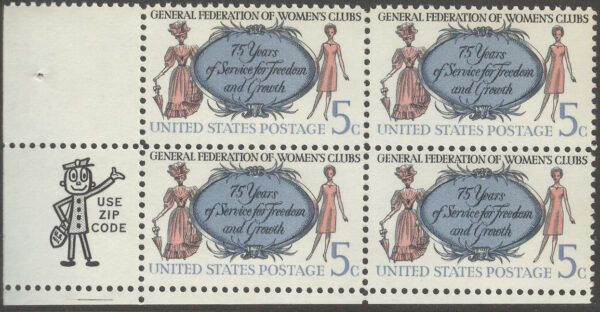 USA - M  907 x x 4 Förenade kvinnors club 50 år, 4-Block kpl **