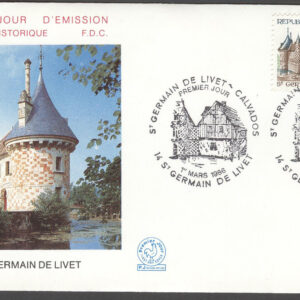 Frankrike – FDC 1986-03-01 Turism – Slottet Saint-Germain-de-Livet, 1 kpl