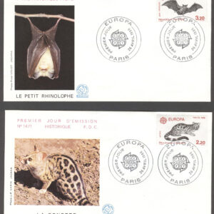 Frankrike – FDC 1986-04-26 Europa CEPT – Djur – Miljö, 2 kpl
