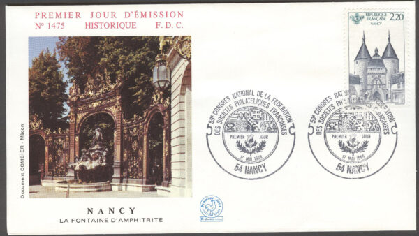 Frankrike - FDC 1986-05-17 Kongress för frimärkssamlare - Byggnad, 1 kpl
