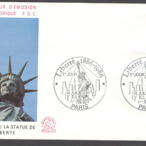 Frankrike – FDC 1986-07-04 Frihetsstatyn i New York 100 år, 1 kpl