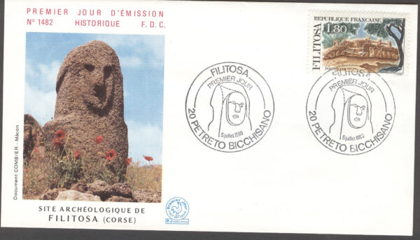 Frankrike - FDC 1986-07-05 Turism - Förhistoriska bosättningar,  1 kpl