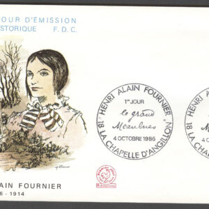 Frankrike – FDC 1986-10-04 Alain-Fournier 100 år – Författare, 1 kpl