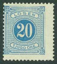 Sverige – F L 16 Lösen t. 13, 20 öre blå ost ug