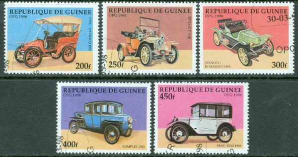 Guinea - M 1797-1801 Gamla bilar bla Stanley-Runabout 1910, 5 ol stpl