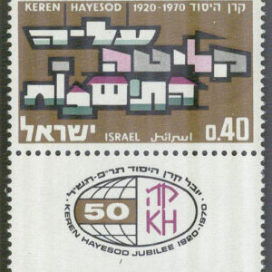 Israel – M  479  Int. Judiska skattefonden Keren Hayessod 50 år, 1 kpl + tab **